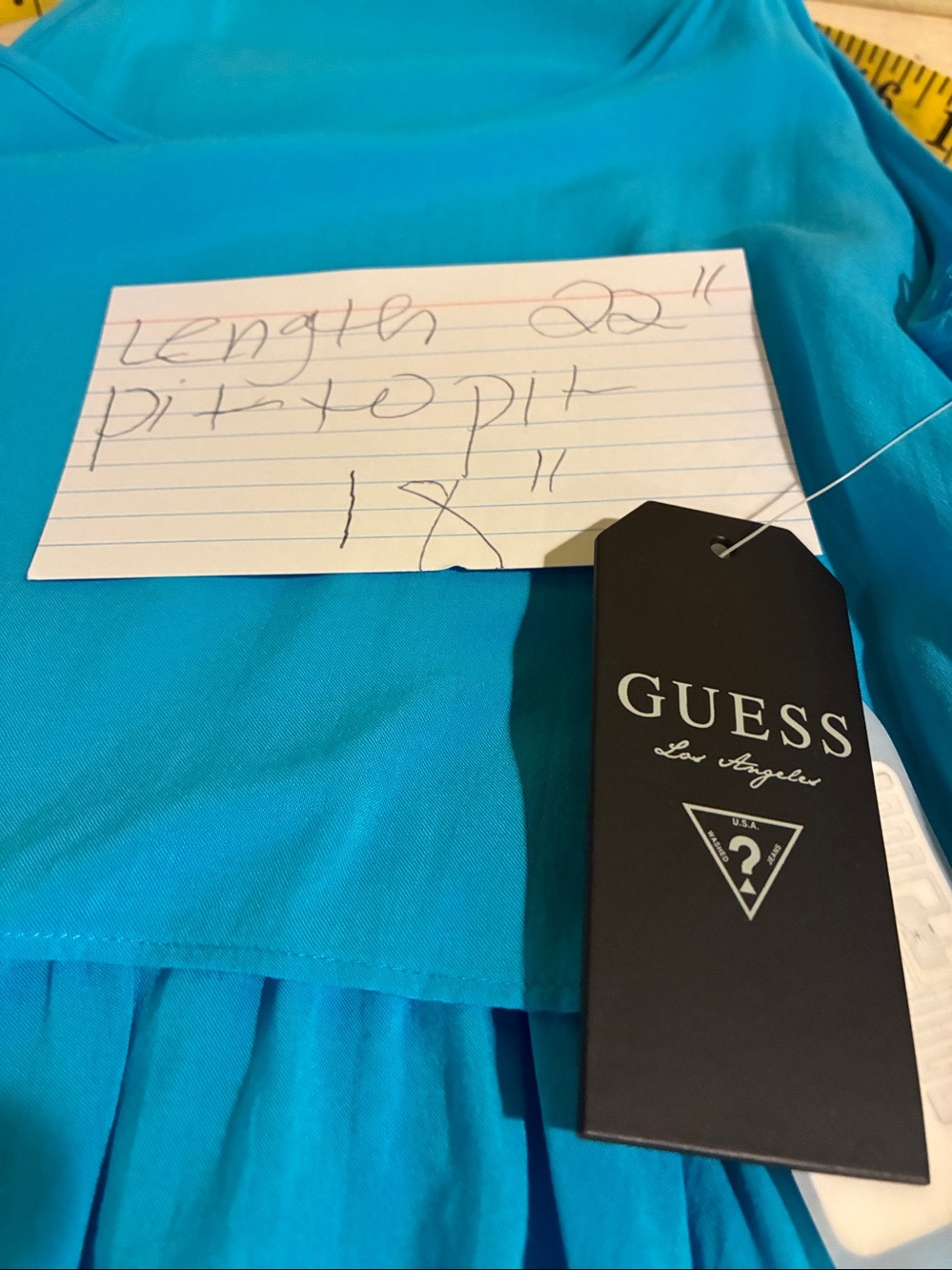 Guess Turquoise Tiered Ruffle Cami with Racerback - Picture 2 of 5